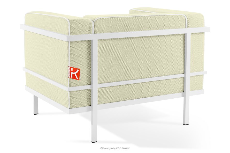 TRIGLO Gartenmöbel-Set 2x Sessel, Dreisitzer-Sofa, Tisch weiß/hellgrün/weiß weiß/hellgrün/weiß - Foto 7