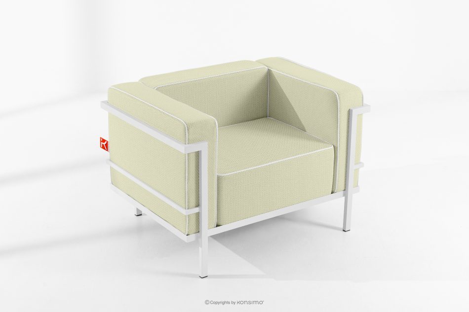 TRIGLO Gartenmöbel-Set 2x Sessel, Dreisitzer-Sofa, Tisch weiß/hellgrün/weiß weiß/hellgrün/weiß - Foto 17