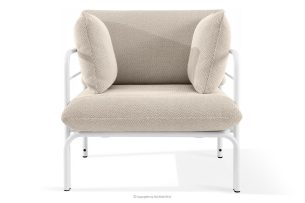 RAMBE, https://konsimo.de/kollektion/rambe/ Loft-Gartenstuhl mit Metallbeinen, weiß/beige/weiß weiß/beige/weiß - Foto