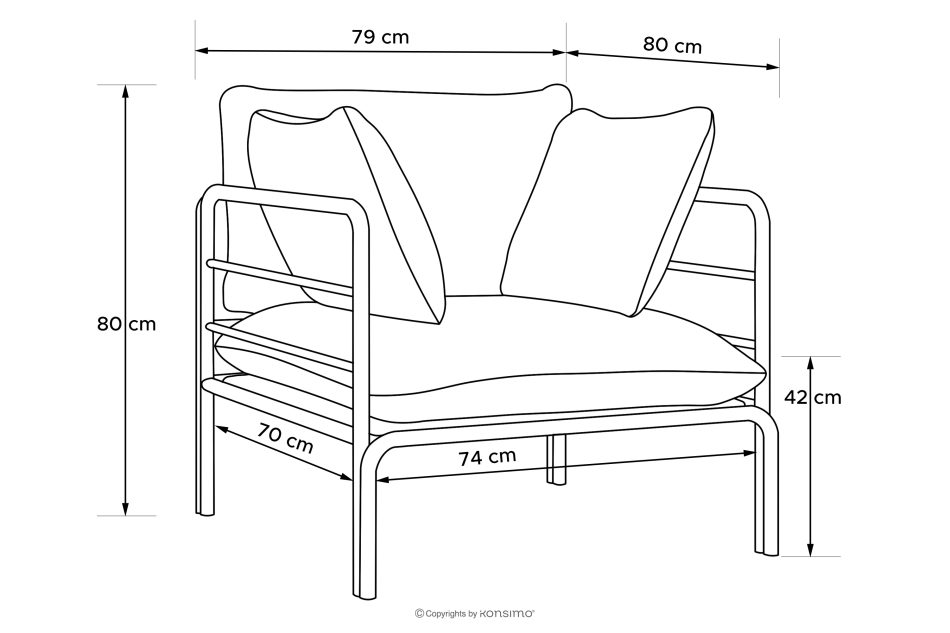 RAMBE Loft-Gartenstuhl mit Metallbeinen, weiß/beige/weiß weiß/beige/weiß - Foto 11