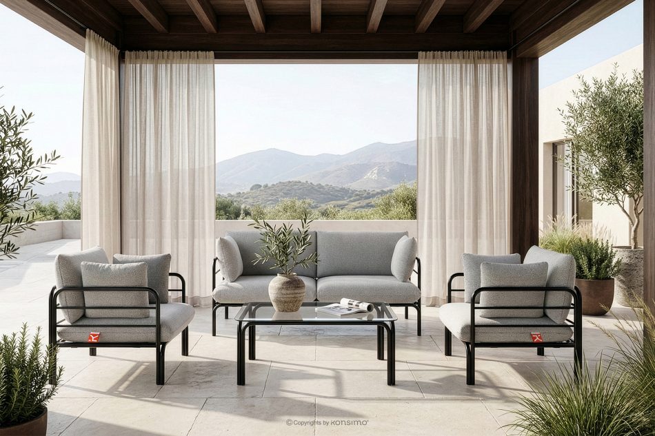 RAMBE Loft-Gartensofa 2 auf Metallbeinen anthrazit/dunkelgrau/weiß anthrazit/dunkelgrau/weiß - Foto 10