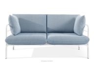 Loft-Gartensofa 2 auf Metallbeinen weiß/marineblau/weiß