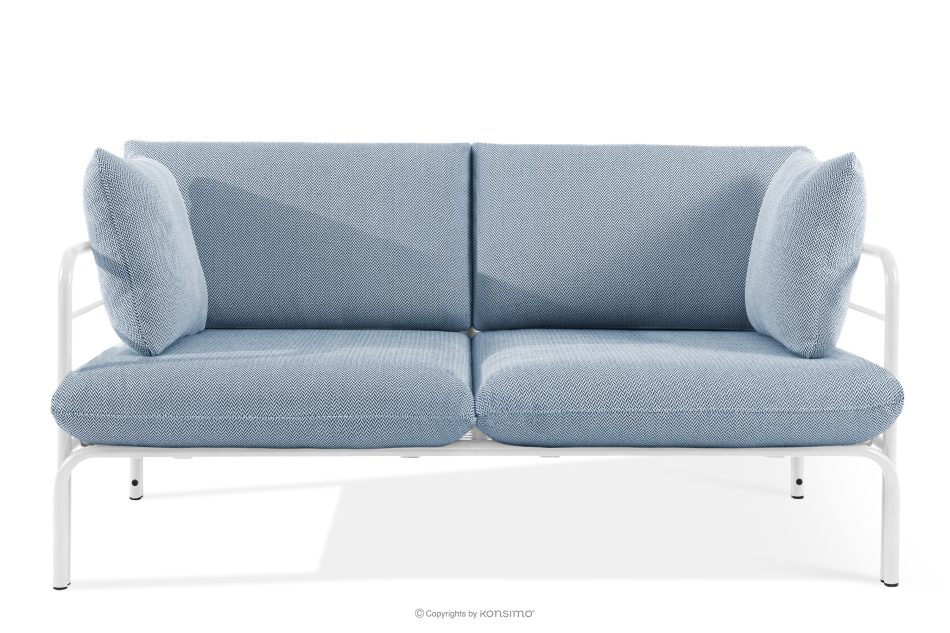 RAMBE Loft-Gartensofa 2 auf Metallbeinen weiß/marineblau/weiß weiß/marineblau/weiß - Foto 0