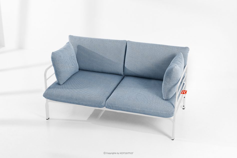 RAMBE Loft-Gartensofa 2 auf Metallbeinen weiß/marineblau/weiß weiß/marineblau/weiß - Foto 1