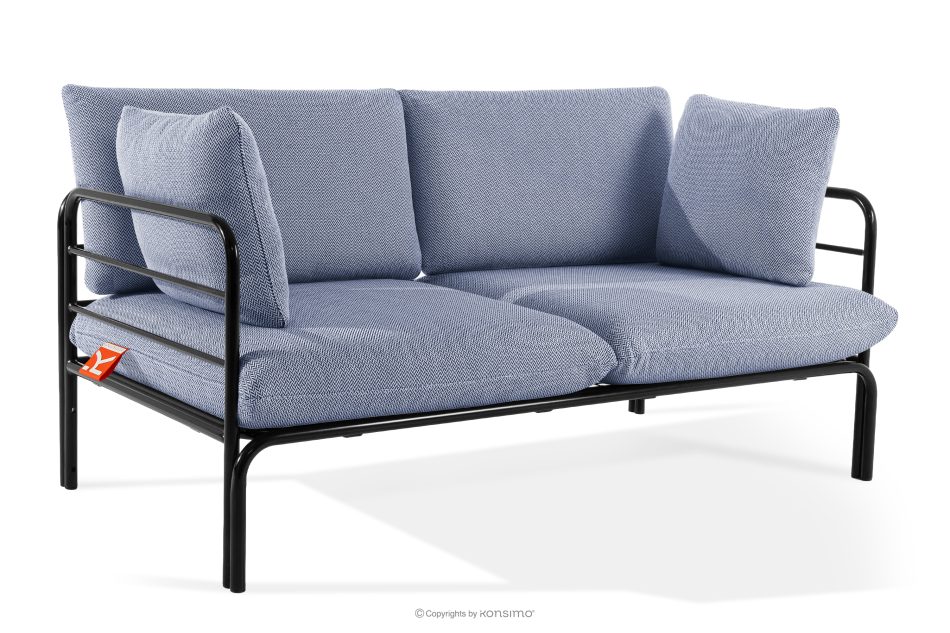 RAMBE Loft-Gartensofa 2 auf Metallbeinen anthrazit/marineblau/weiß anthrazit/marineblau/weiß - Foto 2
