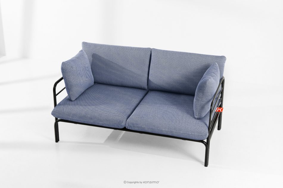 RAMBE Loft-Gartensofa 2 auf Metallbeinen anthrazit/marineblau/weiß anthrazit/marineblau/weiß - Foto 1