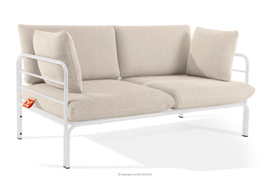 RAMBE Loft-Gartensofa 2 auf Metallbeinen weiß/beige/weiß weiß/beige/weiß - Foto 2