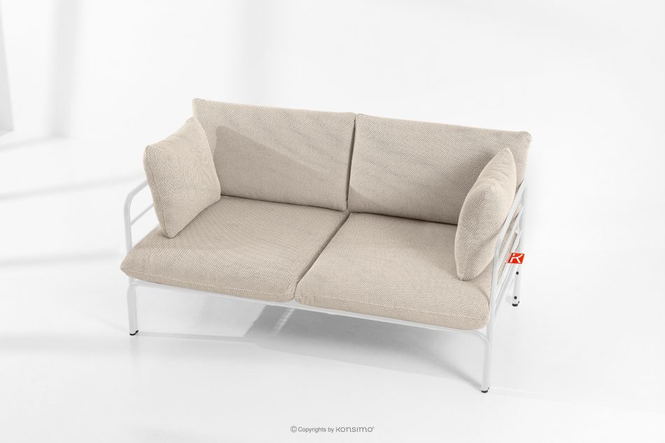 RAMBE Loft-Gartensofa 2 auf Metallbeinen weiß/beige/weiß weiß/beige/weiß - Foto 1