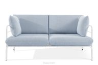 Loft-Gartensofa 2 auf Metallbeinen weiß/hellblau/weiß