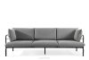 RAMBE Loft-Gartensofa 3 auf Metallbeinen anthrazit/schwarz/weiß anthrazit/schwarz/weiß - Foto 1