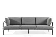Loft-Gartensofa 3 auf Metallbeinen anthrazit/schwarz/weiß