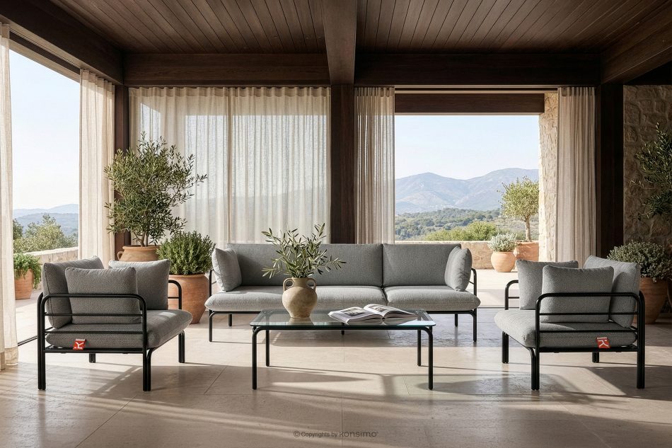 RAMBE Loft-Gartensofa 3 auf Metallbeinen anthrazit/schwarz/weiß anthrazit/schwarz/weiß - Foto 10