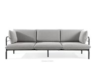 Loft-Gartensofa 3 auf Metallbeinen anthrazit/dunkelgrau/weiß