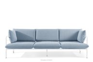 Loft-Gartensofa 3 auf Metallbeinen weiß/marineblau/weiß