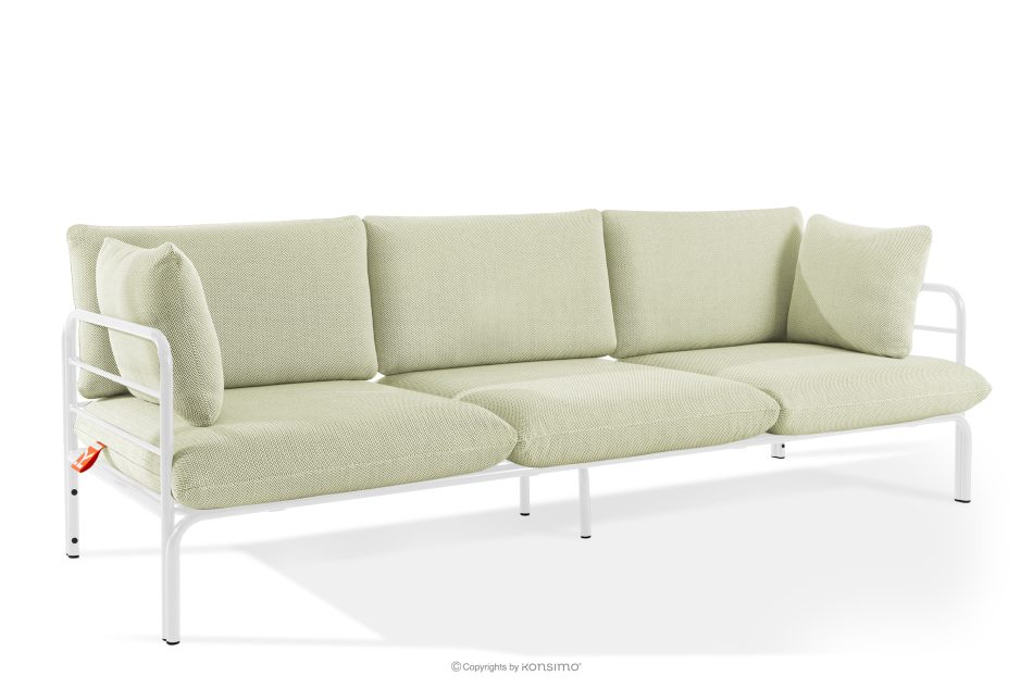 RAMBE Loft-Gartensofa 3 auf Metallbeinen weiß/hellgrün/weiß weiß/hellgrün/weiß - Foto 2
