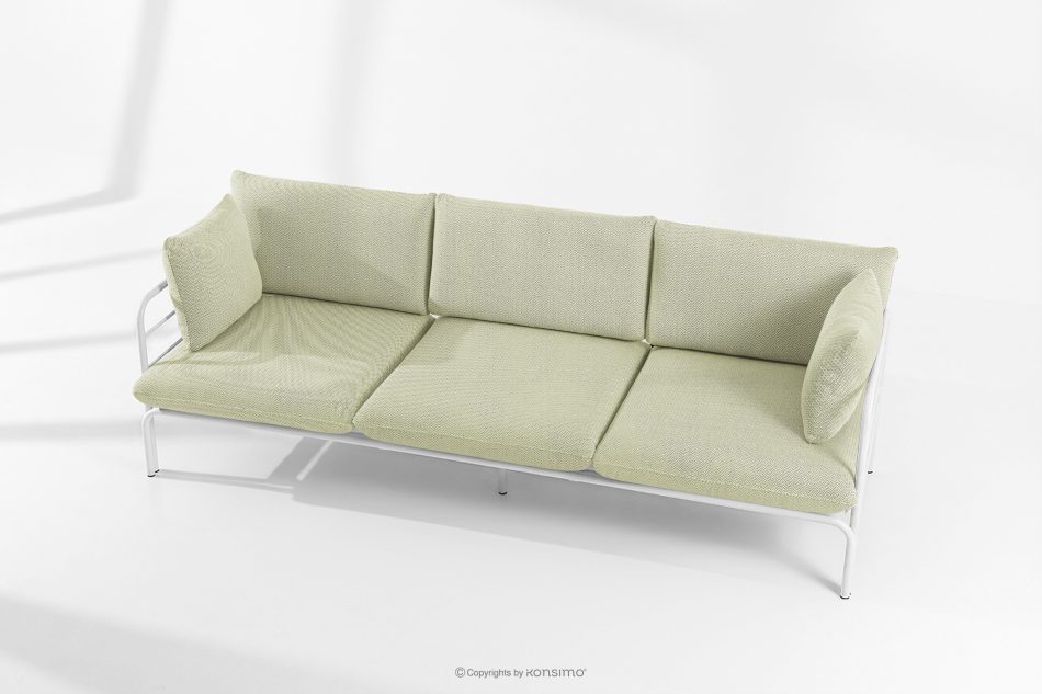 RAMBE Loft-Gartensofa 3 auf Metallbeinen weiß/hellgrün/weiß weiß/hellgrün/weiß - Foto 1