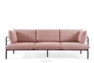 Loft-Gartensofa 3 auf Metallbeinen anthrazit/rot/weiß