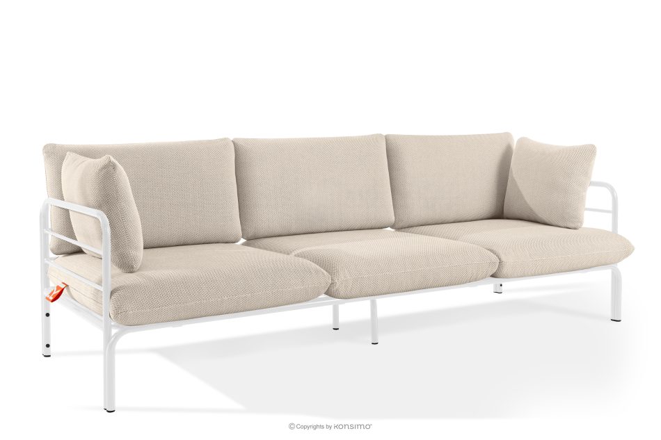 RAMBE Loft-Gartensofa 3 auf Metallbeinen weiß/beige/weiß weiß/beige/weiß - Foto 2