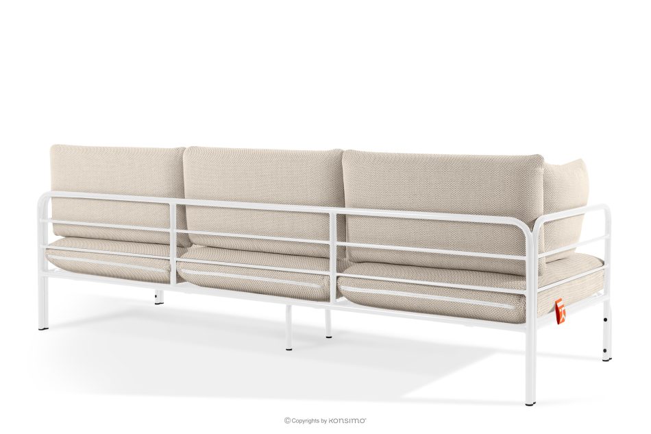 RAMBE Loft-Gartensofa 3 auf Metallbeinen weiß/beige/weiß weiß/beige/weiß - Foto 3