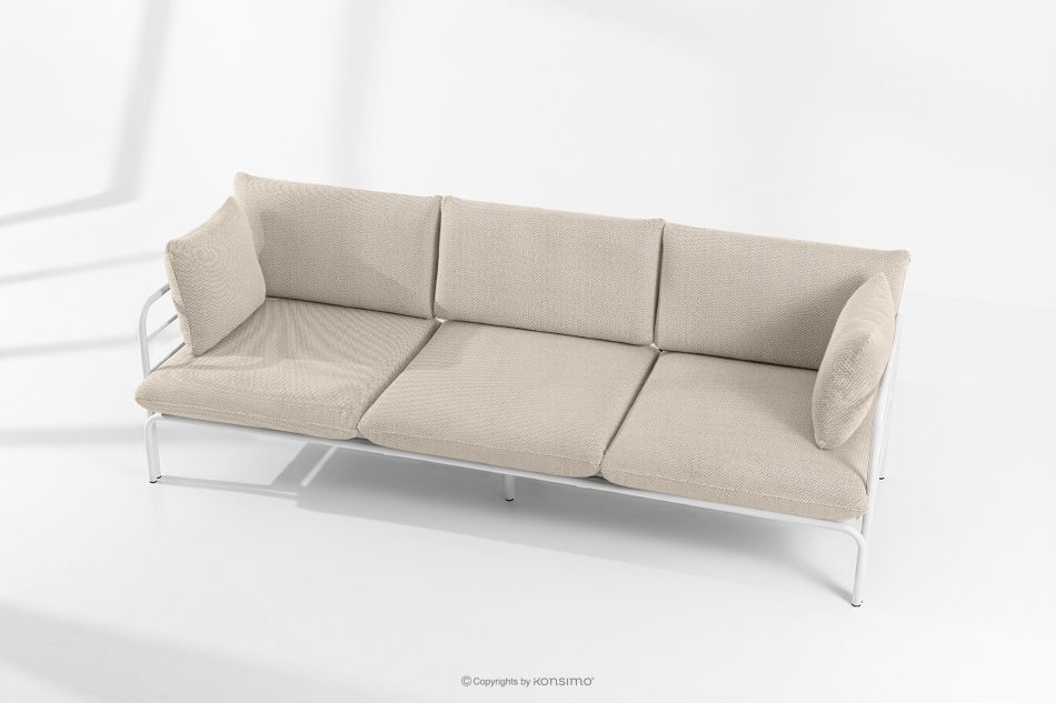 RAMBE Loft-Gartensofa 3 auf Metallbeinen weiß/beige/weiß weiß/beige/weiß - Foto 1