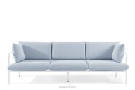 Loft-Gartensofa 3 auf Metallbeinen weiß/hellblau/weiß