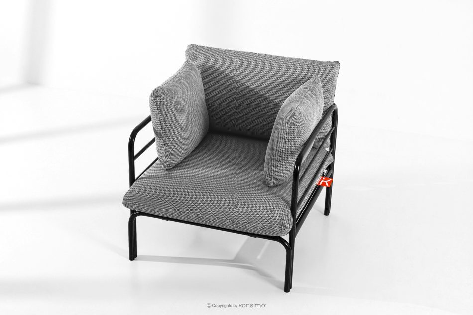 RAMBE Gartenmöbel-Set 2x Sessel, Zweisitzer-Sofa, Tisch anthrazit/schwarz/weiß anthrazit/schwarz/weiß - Foto 17