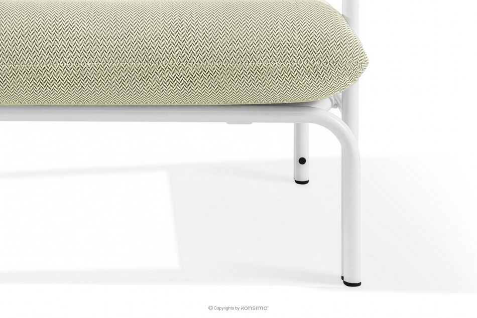 RAMBE Gartenmöbel-Set 2x Sessel, Zweisitzer-Sofa, Tisch weiß/hellgrün/weiß weiß/hellgrün/weiß - Foto 13