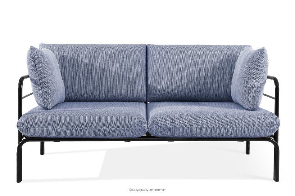 RAMBE Gartenmöbel-Set 2x Sessel, Zweisitzer-Sofa, Tisch anthrazit/marineblau/weiß anthrazit/marineblau/weiß - Foto 2