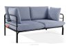 RAMBE Gartenmöbel-Set 2x Sessel, Zweisitzer-Sofa, Tisch anthrazit/marineblau/weiß anthrazit/marineblau/weiß - Foto 4