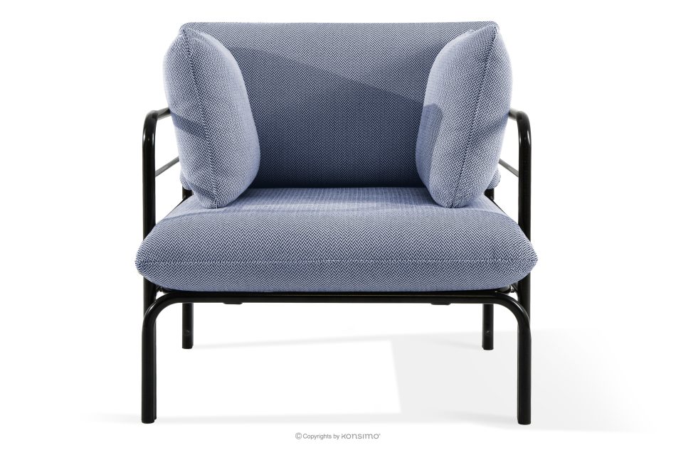 RAMBE Gartenmöbel-Set 2x Sessel, Zweisitzer-Sofa, Tisch anthrazit/marineblau/weiß anthrazit/marineblau/weiß - Foto 5