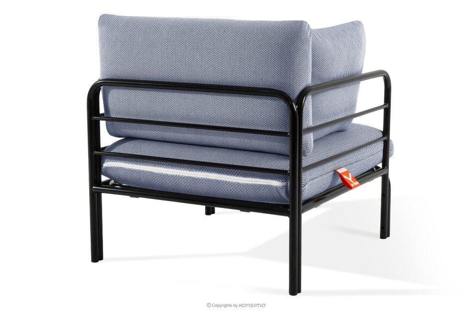 RAMBE Gartenmöbel-Set 2x Sessel, Zweisitzer-Sofa, Tisch anthrazit/marineblau/weiß anthrazit/marineblau/weiß - Foto 7