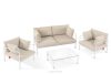 RAMBE Gartenmöbel-Set 2x Sessel, Zweisitzer-Sofa, Tisch weiß/beige/weiß weiß/beige/weiß - Foto 1