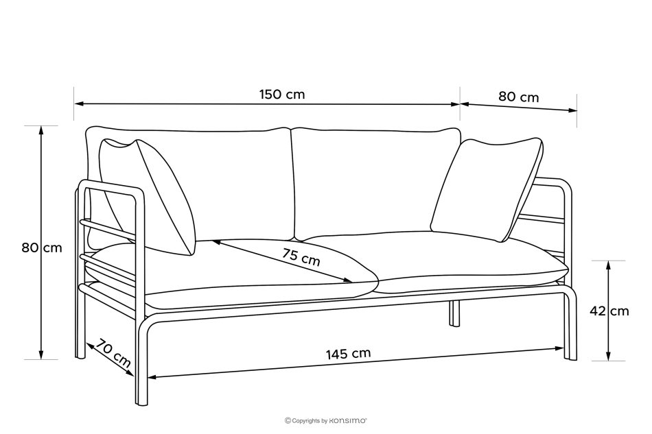 RAMBE Gartenmöbel-Set 2x Sessel, Zweisitzer-Sofa, Tisch weiß/beige/weiß weiß/beige/weiß - Foto 19