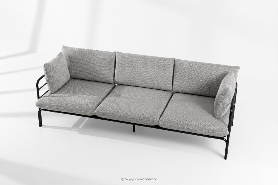 RAMBE Gartenmöbel-Set 2x Sessel, Dreisitzer-Sofa, Tisch anthrazit/dunkelgrau/weiß anthrazit/dunkelgrau/weiß - Foto 1