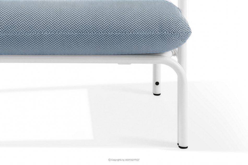 RAMBE Gartenmöbel-Set 2x Sessel, Dreisitzer-Sofa, Tisch weiß/marineblau/weiß weiß/meerblau/weiß - Foto 13