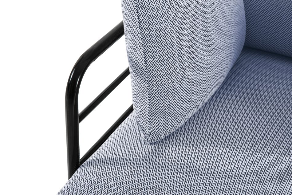 RAMBE Gartenmöbel-Set 2x Sessel, Dreisitzer-Sofa, Tisch anthrazit/marineblau/weiß anthrazit/marineblau/weiß - Foto 10