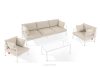 RAMBE Gartenmöbel-Set 2x Sessel, Dreisitzer-Sofa, Tisch weiß/beige/weiß weiß/beige/weiß - Foto 1