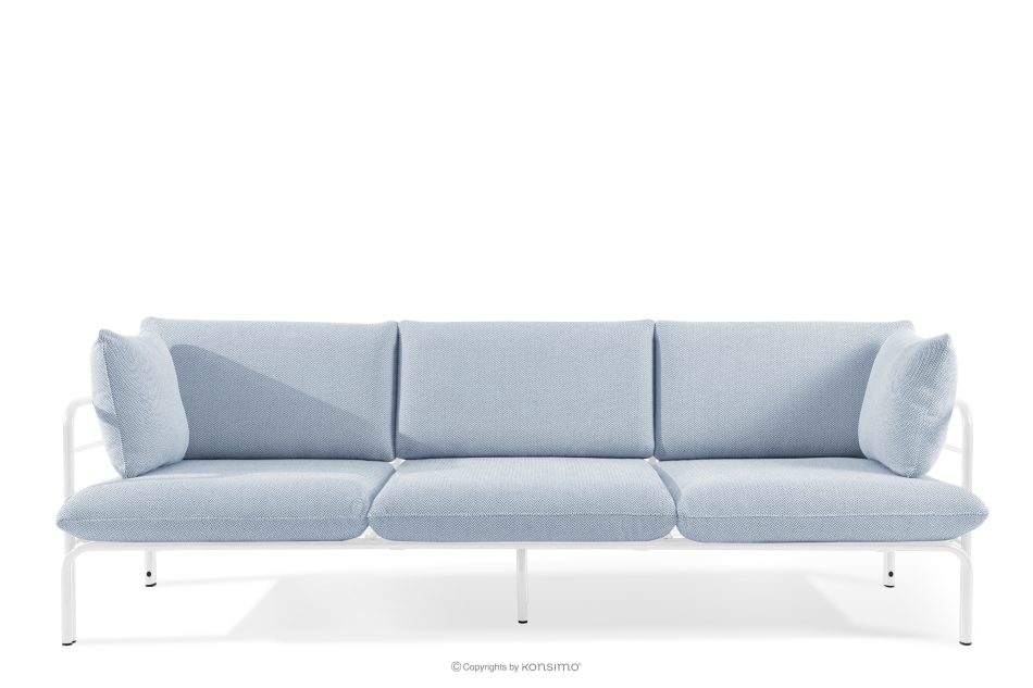 RAMBE Gartenmöbel-Set 2x Sessel, Dreisitzer-Sofa, Tisch weiß/hellblau/weiß weiß/hellblau/weiß - Foto 2