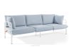 RAMBE Gartenmöbel-Set 2x Sessel, Dreisitzer-Sofa, Tisch weiß/hellblau/weiß weiß/hellblau/weiß - Foto 4