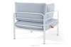 RAMBE Gartenmöbel-Set 2x Sessel, Dreisitzer-Sofa, Tisch weiß/hellblau/weiß weiß/hellblau/weiß - Foto 8