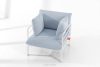 RAMBE Gartenmöbel-Set 2x Sessel, Dreisitzer-Sofa, Tisch weiß/hellblau/weiß weiß/hellblau/weiß - Foto 18