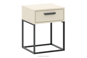 RECTUS, https://konsimo.de/kollektion/rectus/ Cremefarbener Nachttisch mit Schublade cremefarben/schwarz - Foto