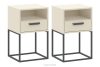 Kleiner Nachttisch mit Schublade cremefarben 2 Stück