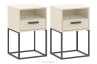 Kleiner Nachttisch mit Schublade cremefarben 2 Stück