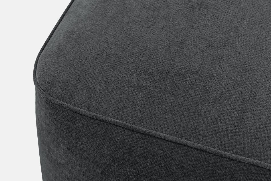 FUBBO Weicher Sitzhocker aus anthrazitfarbenem Gewebestoff anthrazit - Foto 3