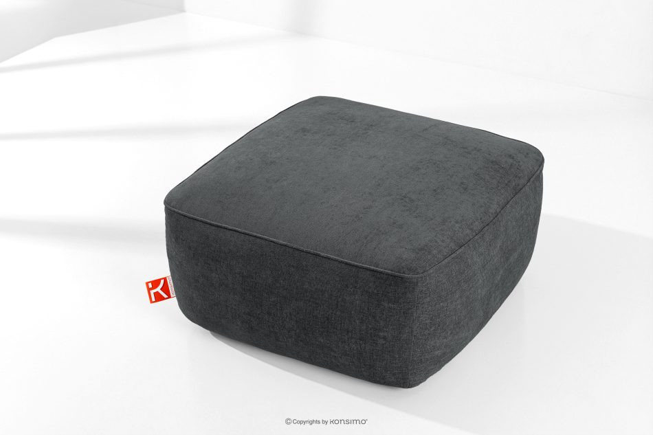 FUBBO Weicher Sitzhocker aus anthrazitfarbenem Gewebestoff anthrazit - Foto 1