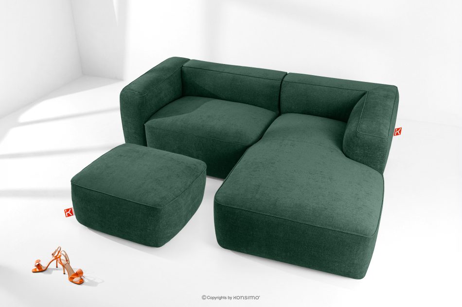 FUBBO Weicher Sitzhocker aus Gewebestoff in Dunkelgrün dunkelgrün - Foto 4