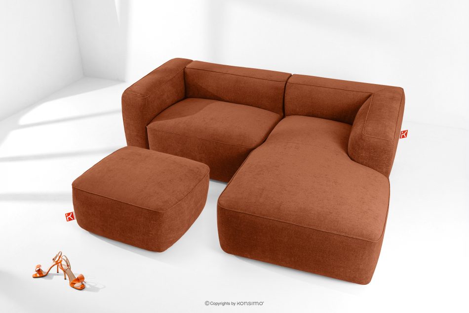 FUBBO Weicher Sitzhocker aus Gewebestoff in Rot rotbraun - Foto 4