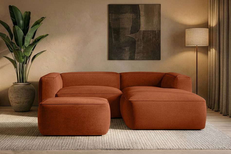 FUBBO Weicher Sitzhocker aus Gewebestoff in Rot rotbraun - Foto 5