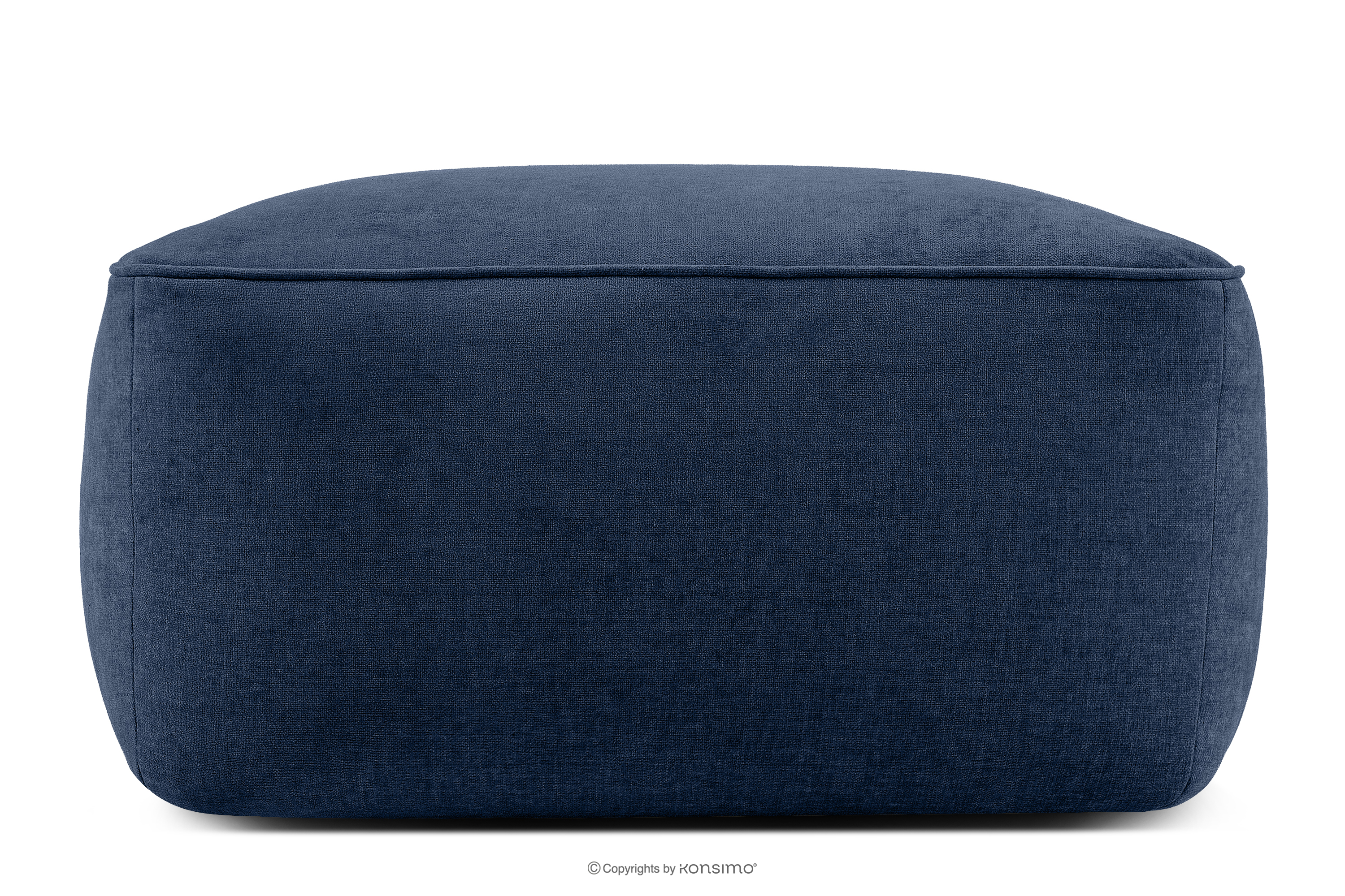 Weicher Sitzhocker aus dunkelblauem Gewebestoff